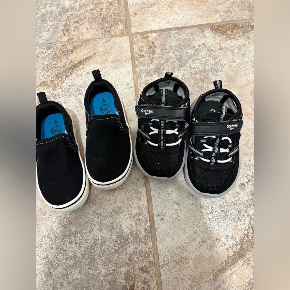 OshKosh B'gosh Black and White Kids Sneakers and Wonder Nation Sneakers Size 6T